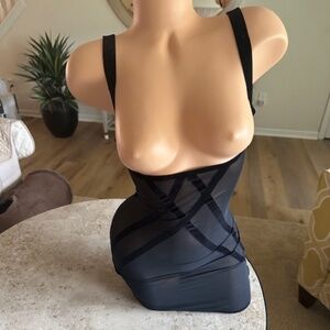 wolford black Tulle body shaping dress bust cut out small NWOT